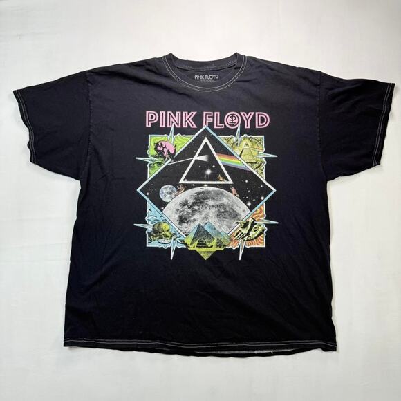 Pink Floyd Dark Size of the Moon Black 100% Cotton Rare Tee - Picture 1 of 5